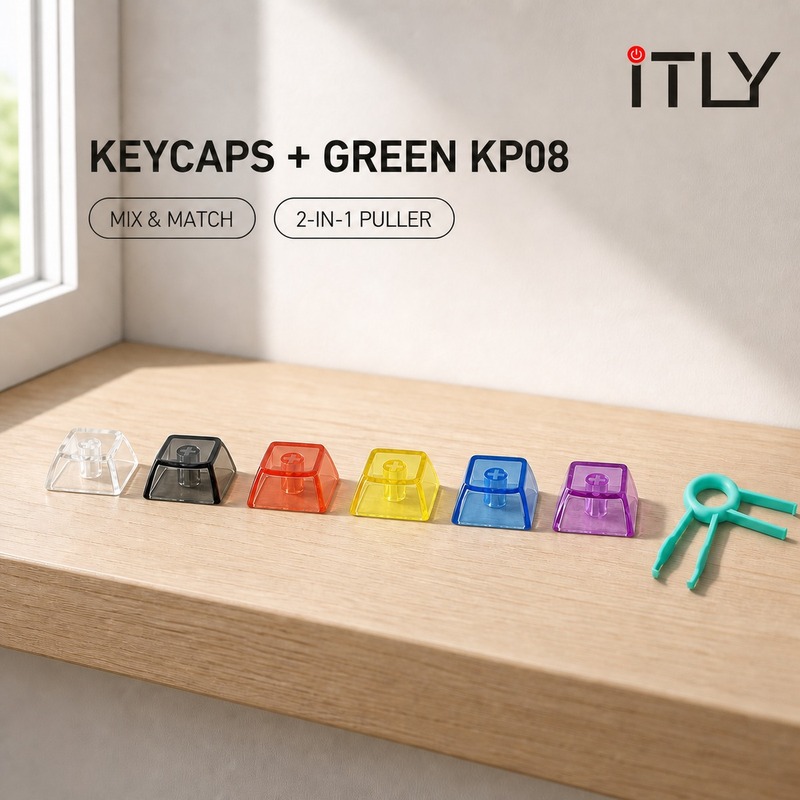 Keycap Puller Ring - Teclas Transparentes Quadradas iTLY para Teclado