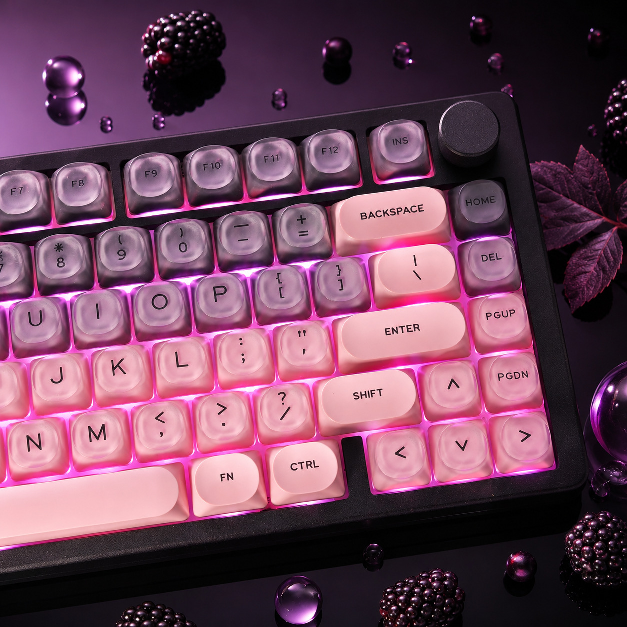 Keyboard Gaming Black - Conjunto de teclas de cristal com