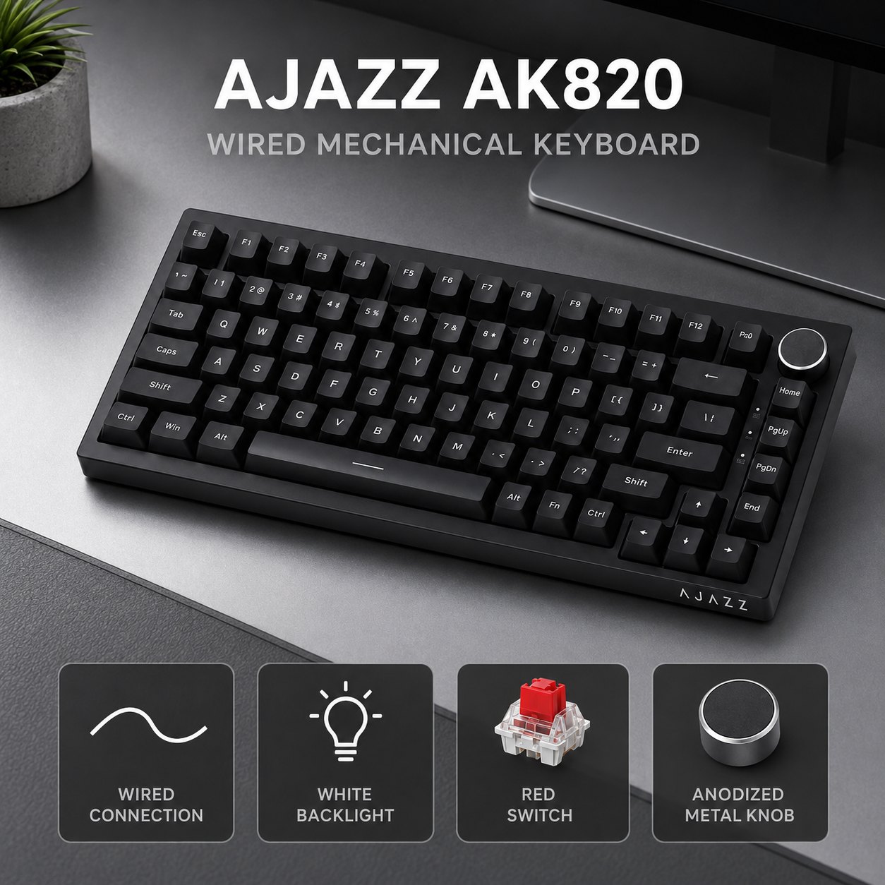 Gaming Keyboard And Mouse For Xbox - Teclado Mecânico para Jogos AJAZZ AK820