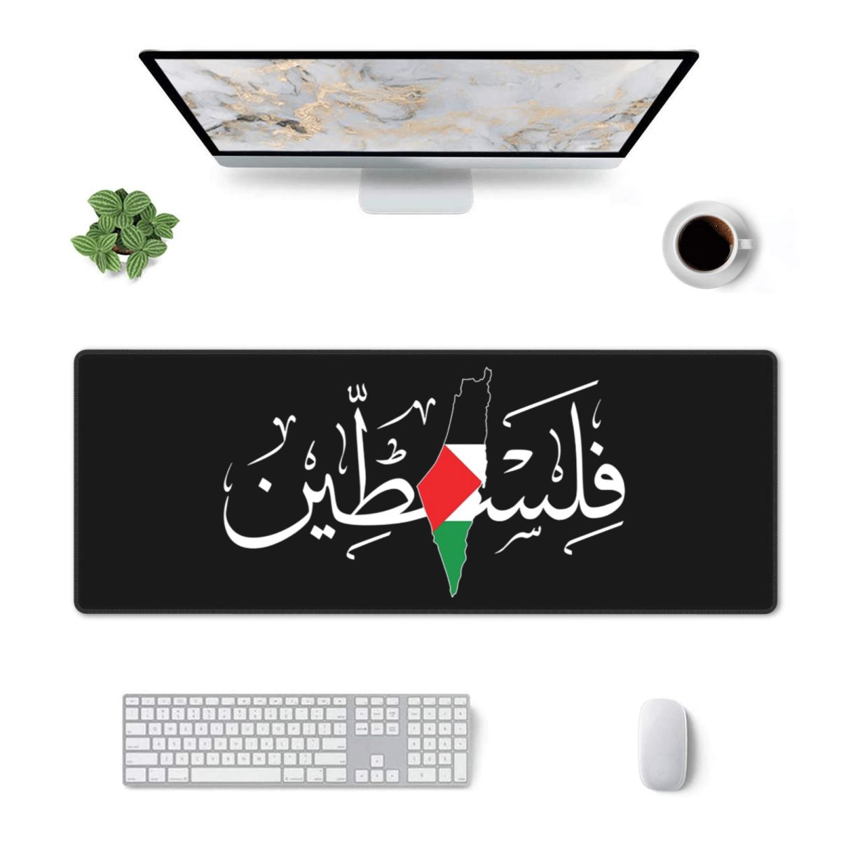 Gaming Keyboard Name - Mouse Pad Grande com Caligrafia Árabe