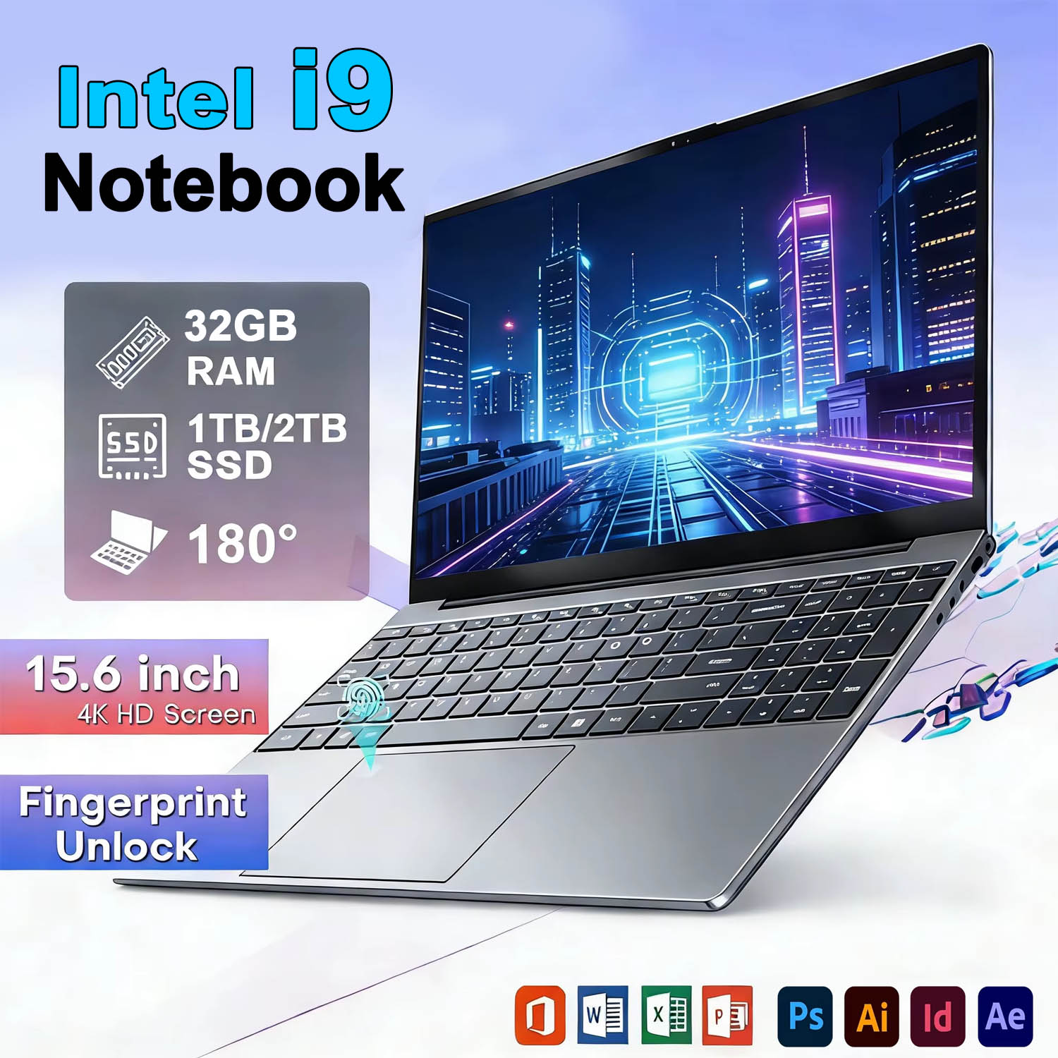 Gaming Keyboard 2026 - NOVO 2026 Laptop Portátil de 15.6