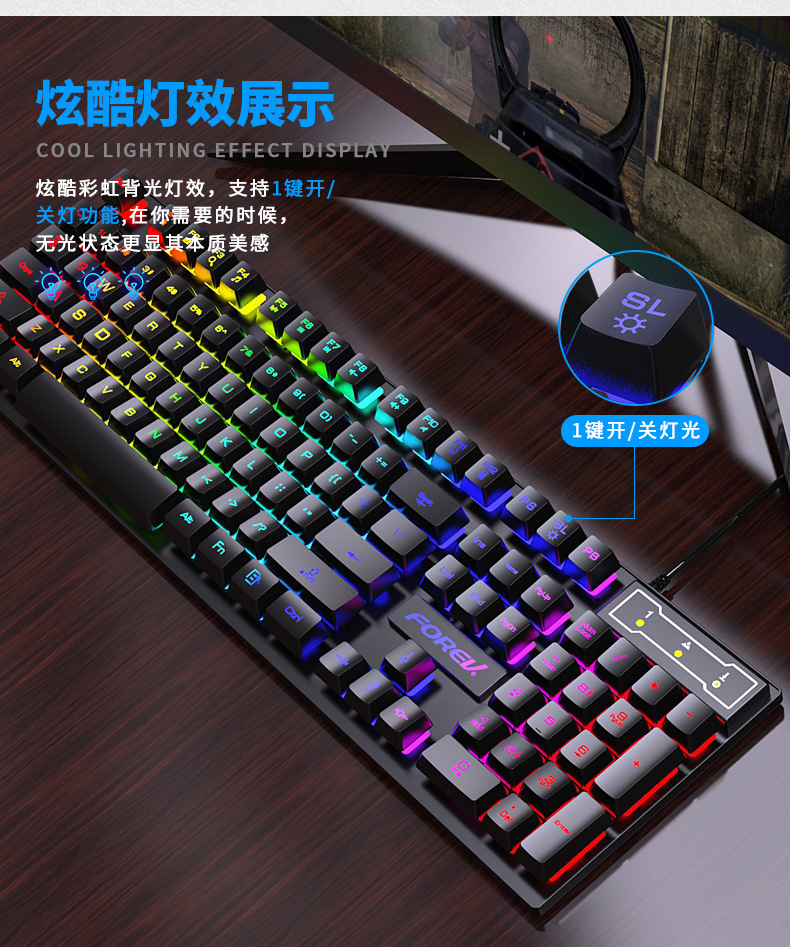 Gaming Keyboard And Mouse For Xbox - Teclado Mecânico Retroiluminado de 104 Teclas,