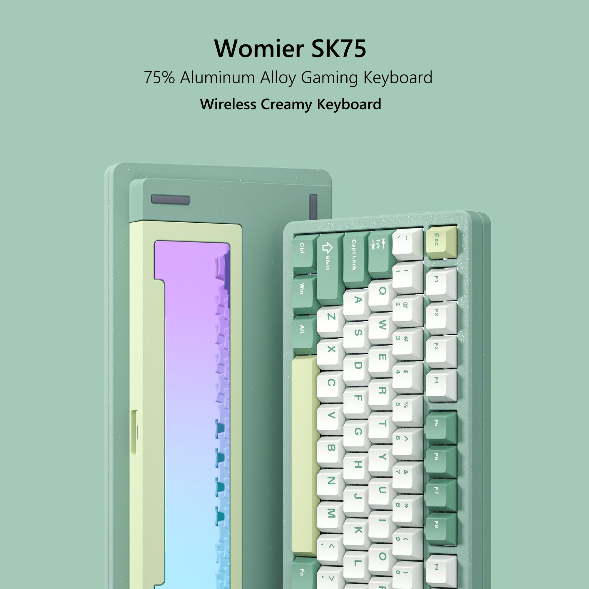 Womier sk75 sem fio de alumíni - Gaming Keyboard Hot Swappable avaliação e preço