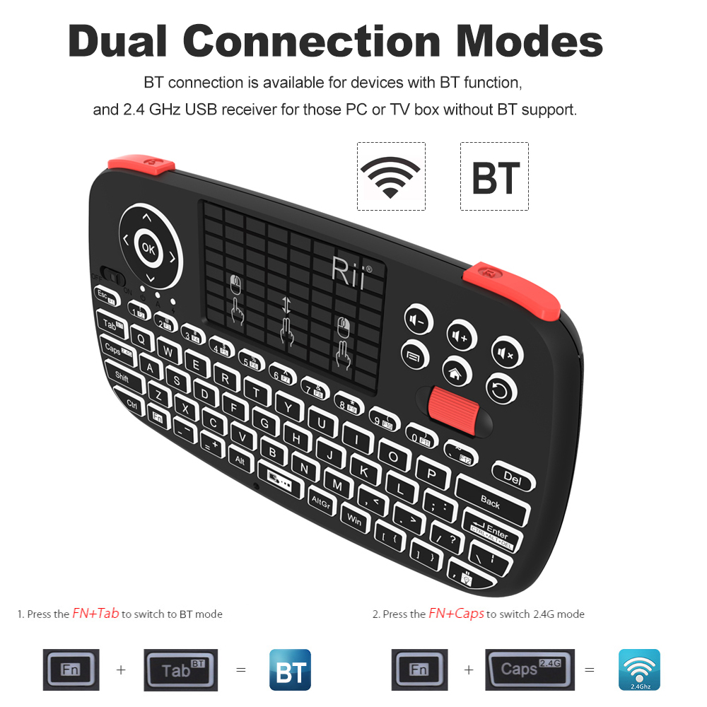 Teclado sem fio Rii I4 Mini BT - Gaming Keyboard Hand avaliação e preço