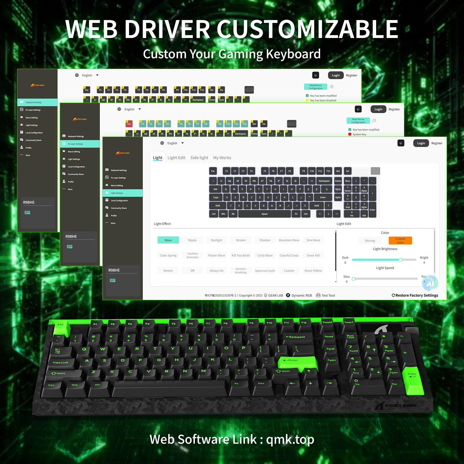 Teclado Gamer com Fio ATTACK S - Gaming Keyboard Hot Swappable avaliação e preço
